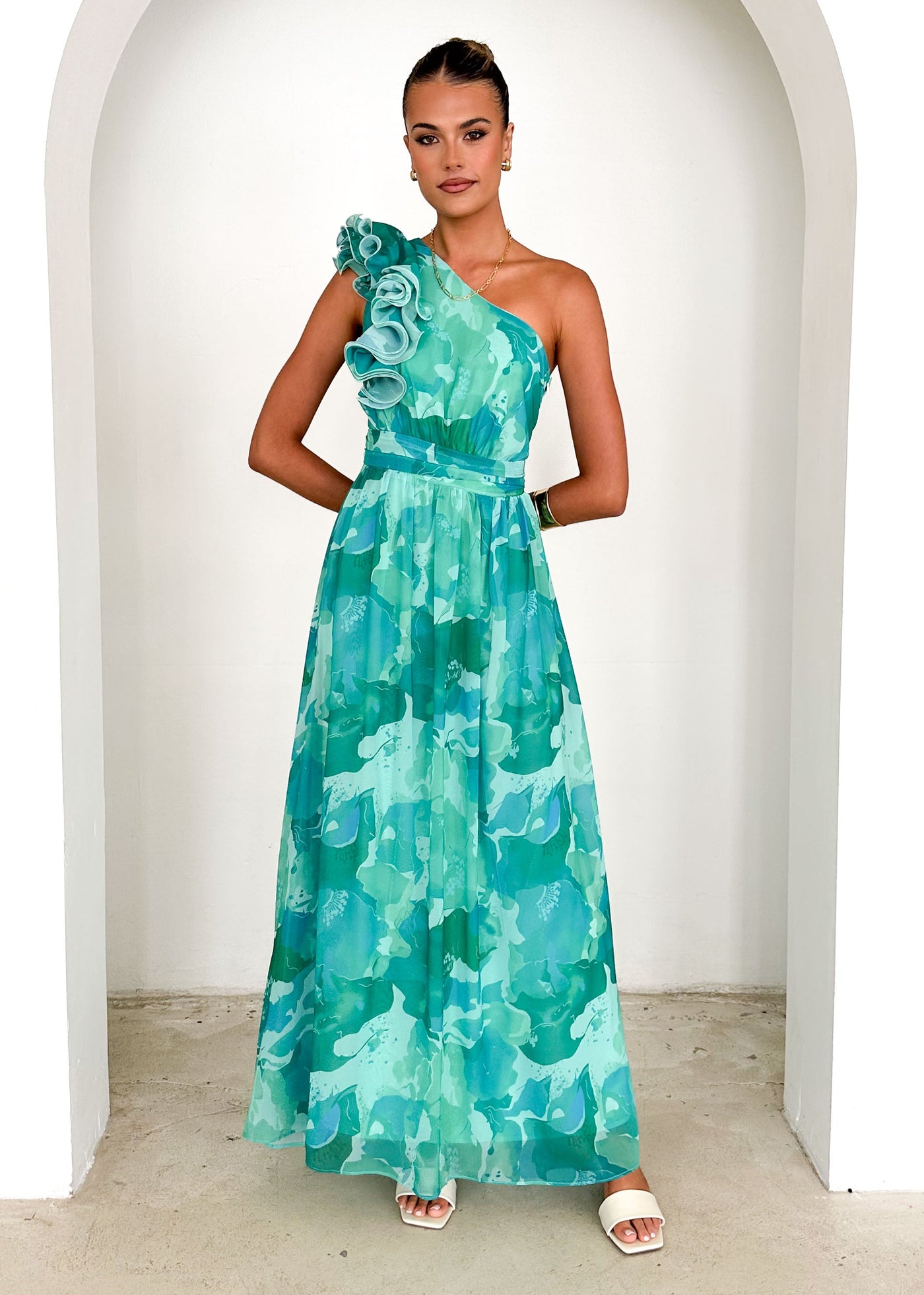 Layana Maxi Dress - Green Rush