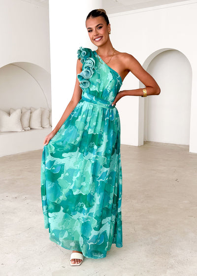 Layana Maxi Dress - Green Rush