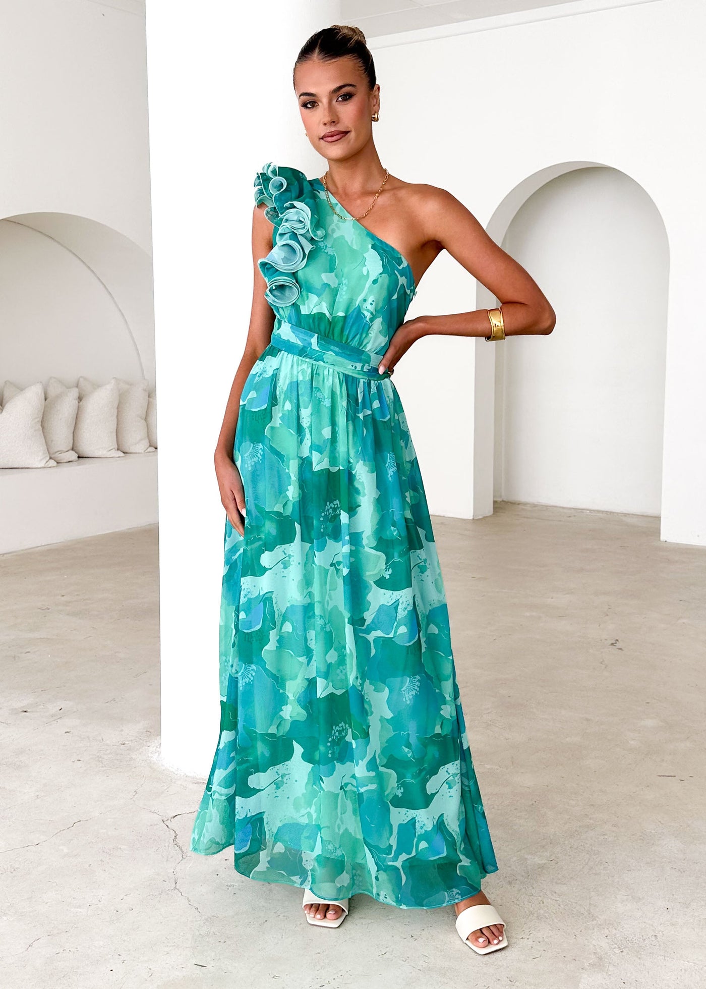 Layana Maxi Dress - Green Rush