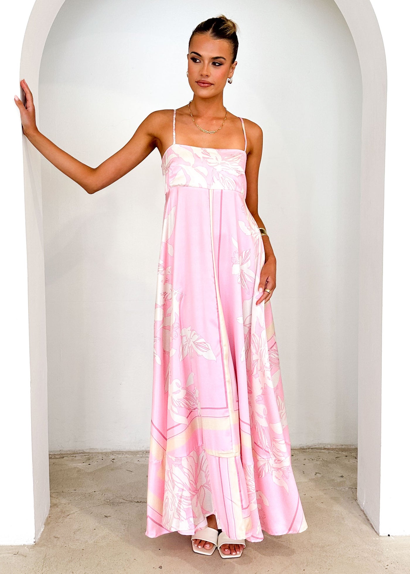 Elide Floral Maxi Dress - Candy Pink