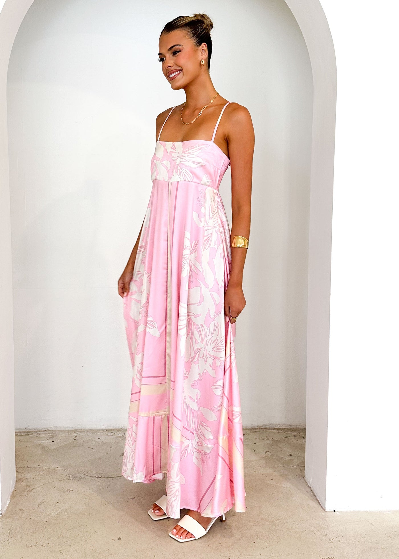 Elide Floral Maxi Dress - Candy Pink