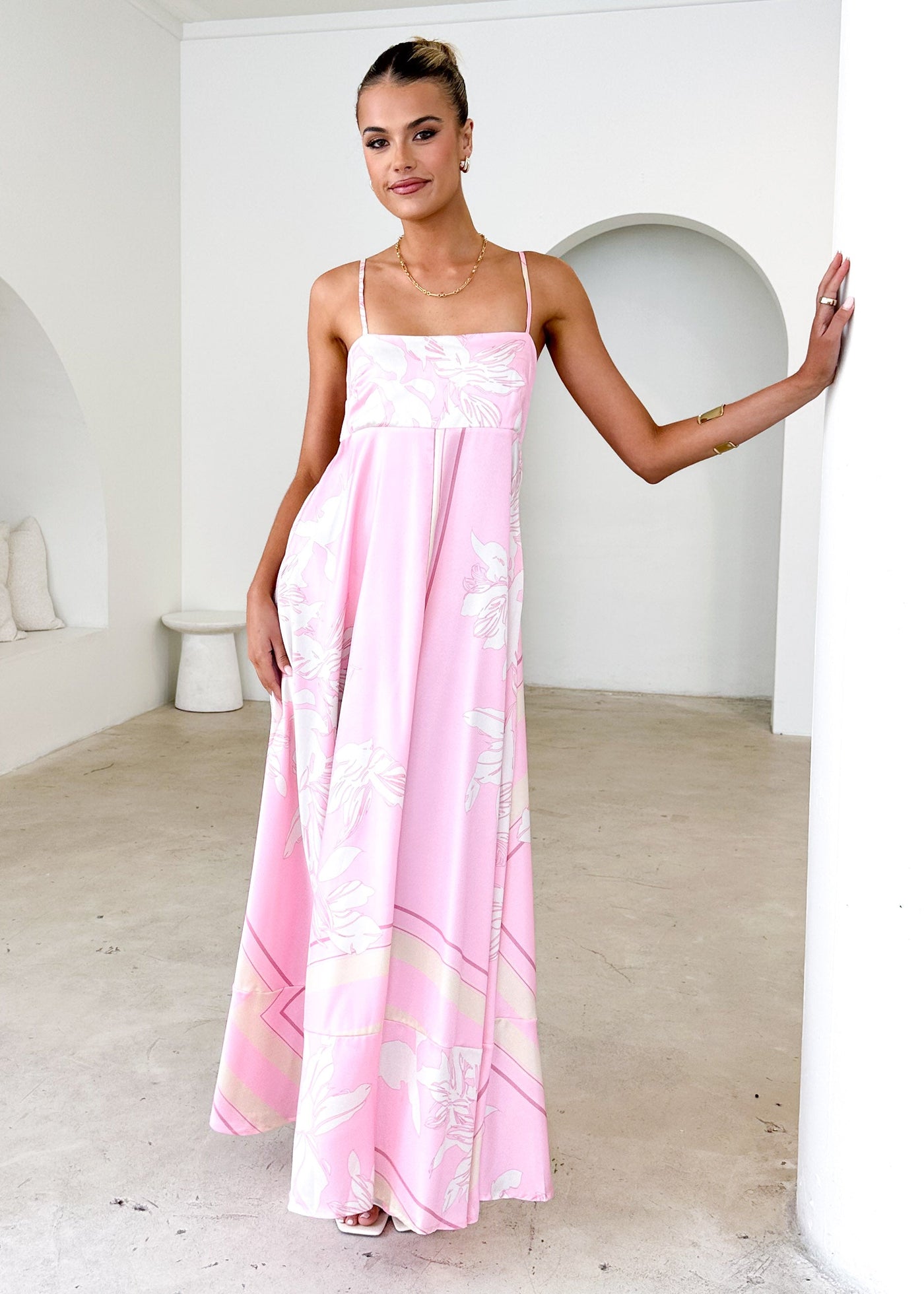 Elide Floral Maxi Dress - Candy Pink