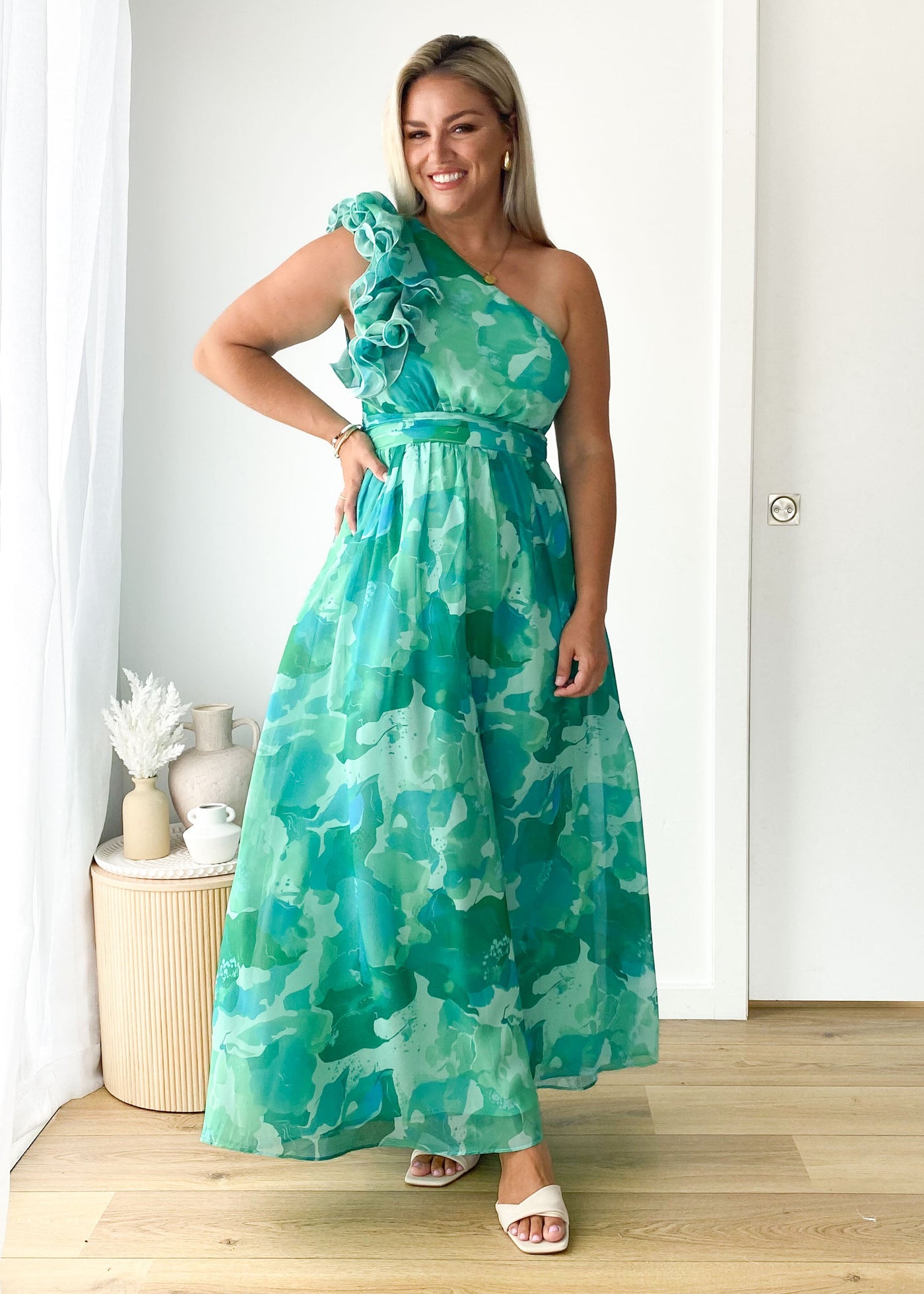 Layana Maxi Dress - Green Rush