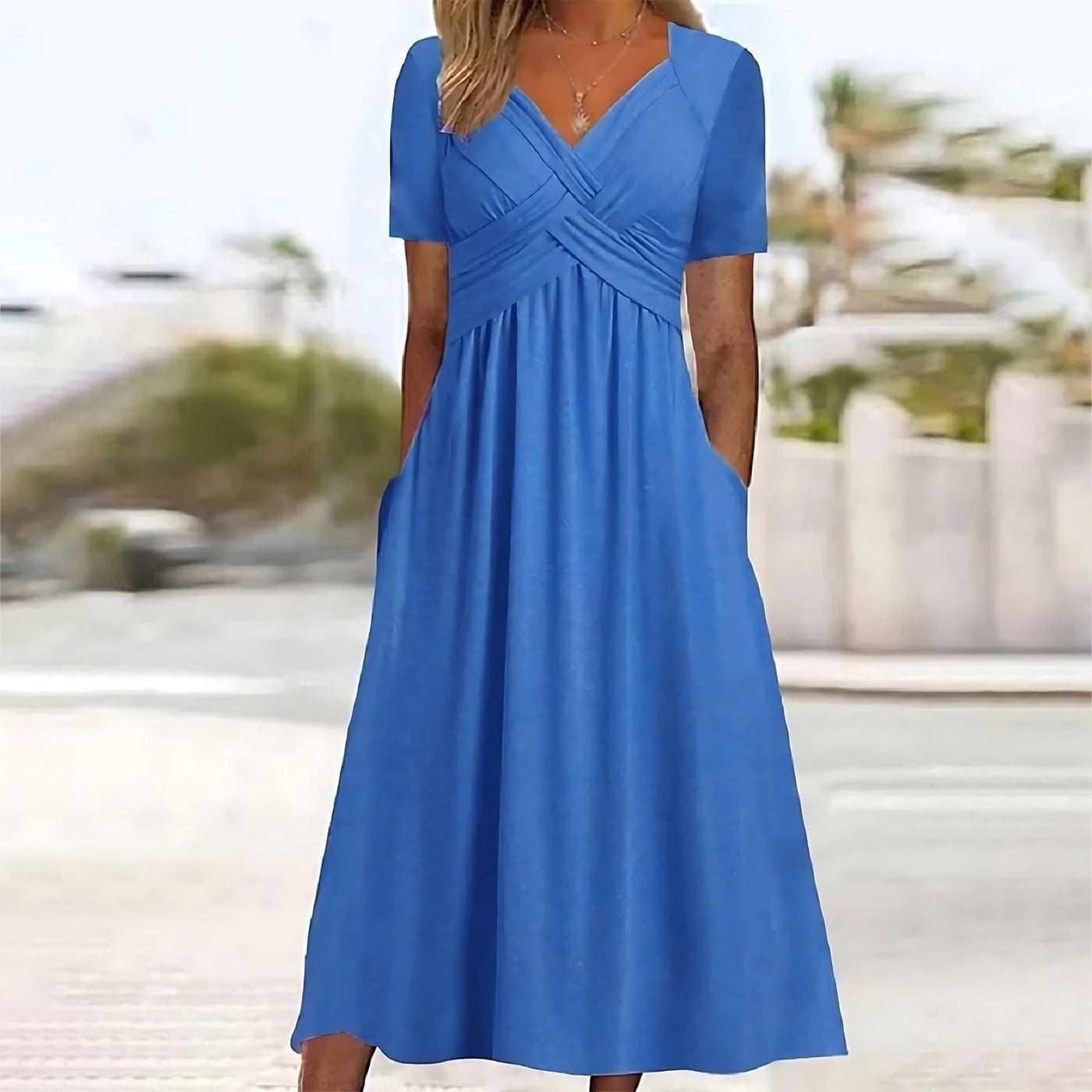 Jamie - Elegant Midi Dress with Belly Coverage