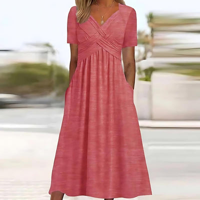 Jamie - Elegant Midi Dress with Belly Coverage